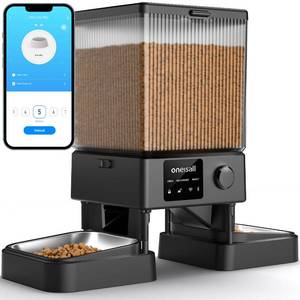 lot 1640 image: oneisall 5G WiFi Automatic Cat Feeder for 2 Cats, App Control, 20 Cups5L