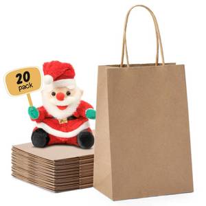 lot 2010 image: METRONIC Brown Paper Gift Bags 5.25 x 3.75 x 8 Inch 20 Pack