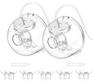 lot 2432 image: 2 Pack CaraCups Wearable Milk Collection Sets and 10pcs Flange Inserts 1315171921  2pc for Spectra S1 S2 9 Plus and SG, Fit for SpectraMedelaLansinoh 24mm Wearable Breast Pump Collection Cup