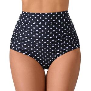 lot 2453 image: JOYBIK Womens High Waisted Bikini Bottoms Ruched Swimsuits Polka Dot M