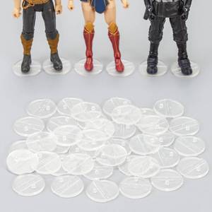 lot 2466 image: DisplayMore 32 Pieces 6 inch Action Figure Stand,Support Display Stands With Peg,Compatible with 112 Scale Marvel Legends DC GI Joe MOTU Figure Toy (32PCS-Clear-Round)