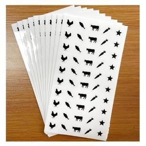 lot 2467 image: 10 Sheets(500 Qty) Meal Stickers,Wedding Food Choice Sticker for Place Cards, Beef, Chicken,Fish (Black)