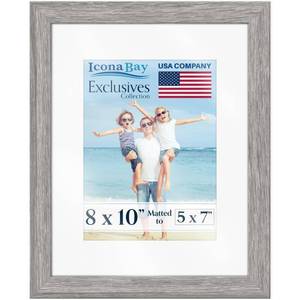 lot 2470 image: A 8x10 Picture Frame with 5x7 Mat, Alder Gray, Exclusives, Wood Composite