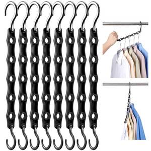 lot 2475 image: HOUSE DAY Space Saving Hangers 20 Pack, Magic Hanger Organizer - Black