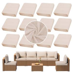 lot 2486 image: SUKAIKEQA 12PCS Patio Cushion Covers.Patio Furniture Couch SeatSlipcovers