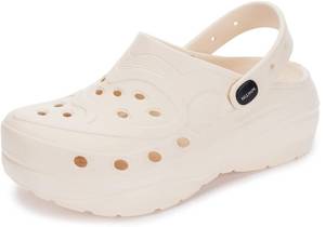 lot 2487 image: WHITIN Womens Clogs and Mules Cushioned EVA Thick Sole 8 Beige 39