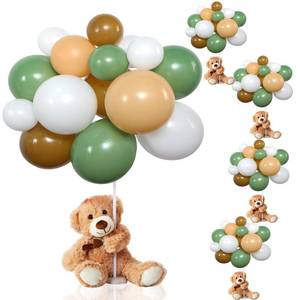 lot 3944 image: Bear Baby Shower Decorations, 185 Balloon Kit,Green, Brown, Nude, White