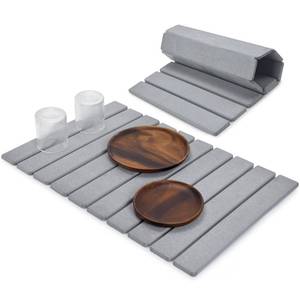 lot 3959 image: Stone Dish Drying Mat for Kitchen Counter �� Collapsible 24(L)�16 (W) Super Absorbent Diatomaceous Earth Dish Drying Mat, Grey Kitchen Counter Mats for Dishes, Bottles, Cups, Match Any Countertop
