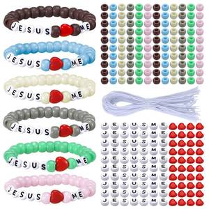 lot 4479 image: Ferreve 35 Sets Jesus Love Me Bracelet Crafts Sunday School Morandi