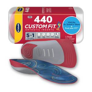 lot 4486 image: Dr. Scholl��s Custom Fit Orthotics 34 Length Arch Support Shoe Inserts - Plantar Fasciitis Relief Insoles for Men and Women, Immediate All-Day Total Lower Body Pain Relief, FSA HSA Eligible, CF440