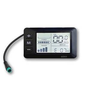 lot 4498 image: Electric Bike 36V 48V GD01 LCD Display Meter, 5 Pin Waterproof Plug Digital Cycling Computer with Real Time Speed Battery Data Display for 0.9in22.2mm Handlebar, JN Controller Compatible