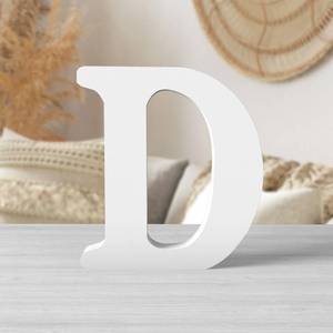 lot 4503 image: Zaruatu 6 Inch White Wood Letters Unfinished Wood Letters for Wall Decor Decorative Standing Letters White Block Letters for wall Decoration for Craft Home Party Projects (D)