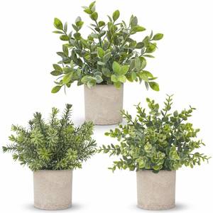 lot 5109 image: Der Rose 3 Pack Fake Plants Artificial Plants for Office Bathroom Decor