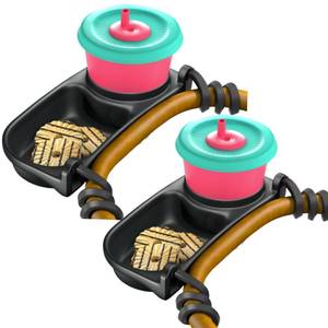 lot 5110 image: Universal Stroller Snack Tray, Cup Holder, 2-Pack Stroller Bumper Bar