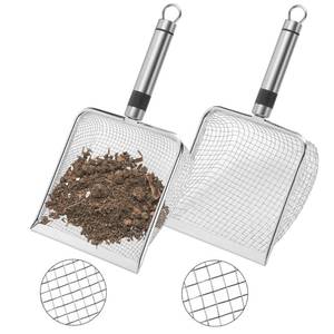 lot 5127 image: Adnee 2 Pcs Wider Gardening Soil Sifter-5.5 W Garden Sieve Sifter with Handle (3.85 mm Mesh)-Portable Gardening Sifter for Gradening Sand Soil Dirt Compost. Dog Repellent INCLUDED