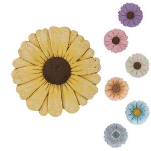 lot 5130 image: Landoraloria Heavy Duty Concrete Stepping Stone 10 Inch Daisy Design, Non Slip Garden Pathway Stone for Outdoor Walkway Yard Patio Lawn (Yellow)