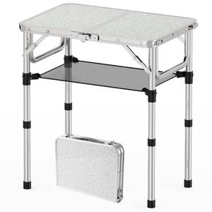 lot 5135 image: YihuiKo Folding Camping Table, Adjustable Height Lightweight Portable Table