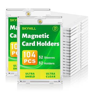 lot 5150 image: SkyHill 52ct Magnetic Card Holder, 35pt Slim One Touch Hard Card Case