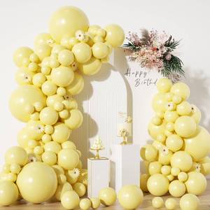 lot 6267 image: Pastel Yellow Balloons in different sizes 5 10 12 18inch-134pcs Pastel Yellow Balloons for Garland Arch��Baby Shower Graduation Wedding Anniversary Gender Reveal Birthday Party Decorations