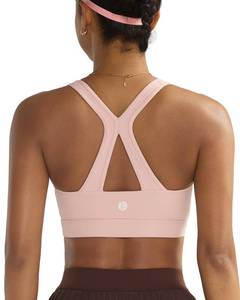 lot 6276 image: RUNNING GIRL Sports Bras for Women High Support,High Impact V Neck Molded Cup Sports Bra Running Workout Bra with Sewn in Pads (Pink, L)