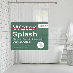 lot 6279 image: HARBOREST Shower Curtain Liner with Suction Cups, Clear, 54 x 78