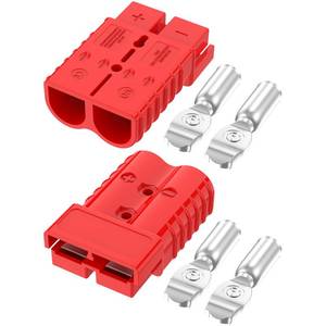 lot 6280 image: furwishlisting Anderson Connector 350A 600V Battery Quick ConnectDisconnect for 20 AWG Cables, Anderson Plug for Winch, Trailer, RV, Forklift (Red, 2 PCS)