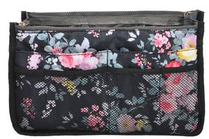 lot 6281 image: Vercord Purse Organizer Insert for Handbags Bag Organizers Inside Tote Pocketbook Women Nurse Nylon 13 Pockets Peony Flowers Small
