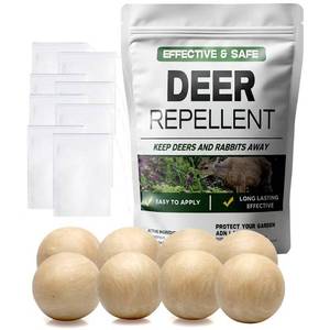 lot 6295 image: pzwmmsse Deer Repellent Outdoor, Rabbits Repellent for Garden, Bunny Repellent, Deer Deterrent for Plants, Keeps Deer & Rabbit Away from Yard, Lasting for 2 Months, Safe for Humans & Pets-8 Pack