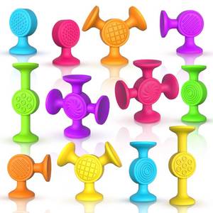 lot 6312 image: Toddlers Suction Cup Bath Toys 12 Pcs Sensory Suction Bath Toys for Toddler, Kids Suction Fidget Toys Suction Cup Toys for Windows Travel