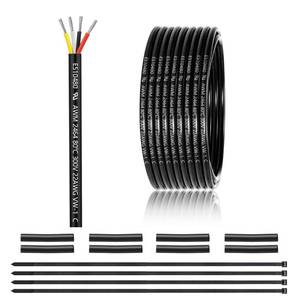 lot 6313 image: 22 Gauge 4 Conductor Electrical Wire 25FT, UL 2464 22 AWG 4 Wire Cable
