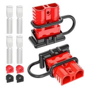 lot 6341 image: Malictele Anderson Connector,120A 2-6 Gauge Battery Quick Connect 12V-36V Anderson Plug Battery Cable Quick Connect Disconnect Plug Winch Wiring Kit for Cable RV Truck Winch (2 Pack)-RED