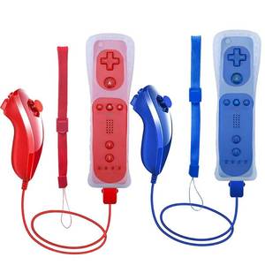 lot 6342 image: Wii Remote Controller, 2 Packs Upgrade Wireless Controller Compatible with Wii Wii U Console(Deep blue and red)