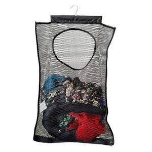 lot 6364 image: Fajyaz Hanging Mesh Laundry Hamper (30in20in2in) Large Dirty Clothes Bag, Can Be Used Behind The Door & Closet & Caravan& Bathroom (Black)