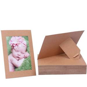 lot 6367 image: 50 Pack Standing Paper Picture Frames 4x6,Cardboard Photo Frame with Easel,Paper Photo Frame Cards,Gallery Frames Bulk For Back to School Teacher Appreciation Wedding Birthday Classroom Craft DIY,Kraft