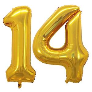 lot 6369 image: GOER Number 14 Balloons for 14th Birthday Sweet 14 Party Decorations,42 Inch Jumbo Foil Helium 41 Balloons for 41st Birthday Party Decoration (Gold)