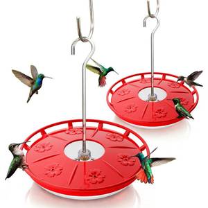 lot 7015 image: Kingsyard 2 Pack 6 Ports Saucer Hummingbird Feeders for Outdoors Hanging
