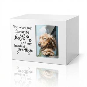 lot 7019 image: CHONIC Pet Urns for Dogs Ashes, Dog Urns with Photo Frame, Cat Ashes Keepsake Box, Loss of Dog Sympathy Urn, Pet Memorial Gifts, Pet Bereavement Gift, Dog Pass Away Remembrance Gift (White)
