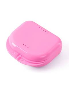 lot 8072 image: JMU Retainer Case With Vent Holes, Orthodontic Mouth Guard Case, Pink