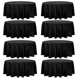 lot 8080 image: Fivenl 8 Pack Round Tablecloth 70 Inch Black Round Table Covers Bulk Washable Polyester Fabric Table Clothes for Wedding Party Reception Banquet Buffet Restaurant (Black, 70 Inch)