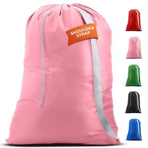 lot 8082 image: Handy Laundry Bag with Shoulder Strap 30x40, Extra Large, Pink
