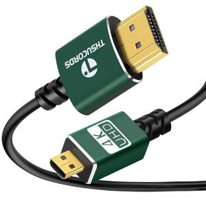lot 8083 image: Thsucords Thin Micro HDMI to HDMI Cable 3.3FT, Ultra Slim & Flexible Soft Micro HDMI Cable Supports 3D4K60Hz18gbps2160P1080P