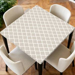 lot 8096 image: ARTSGOO Square Fitted Table Cover with Elastic Edge Design 54x54 in