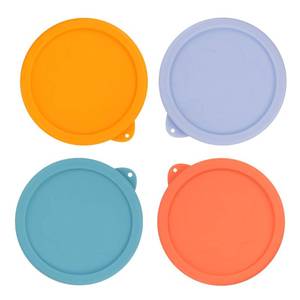 lot 8097 image: VIOTIIN 1 Cup Silicone Replacement Lids Storage Cover for Anchor Hocking Glass Bowls (Container not Included) 4 Pack Microwave, Dishwasher and Freezer Safe