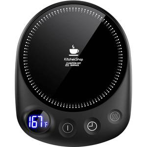 lot 8105 image: KitchekShop Coffee Mug Warmer-Fastest Heating & Highest Temperature, Coffee Cup Warmer for Desk Auto Shut Off, 4 Temp Settings & 1-12H Timer, Smart Electric Mug & Candle Warmer for Coffee, Tea (Black)
