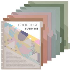 lot 8115 image: 8 Pcs Discbound Pocket Dividers 8.5 x 11 with Tabs and Pockets 8 Tab Discbound Pocket Folders Letter Size DiscBound Binder Dividers Plastic Disc Planner Supplies for Business School Office(Boho)