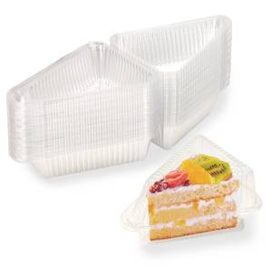 lot 8125 image: Thickened Extra Large 50Pcs Cake Slice Containers,4.4 Pie Slice Containers