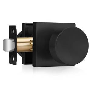 lot 8141 image: Haidms Matte Black Door Knob Passage, Heavy Duty Square Matte Black Hall and Closet Door Knob for Hallway, Zinc Alloy Passage Door Knobs Hallway (1 Pack)