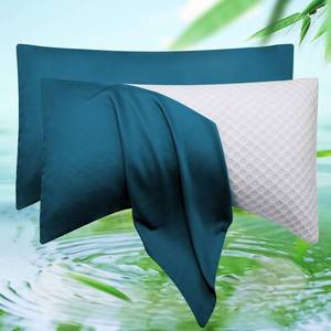 lot 8143 image: Cooling Side Sleeper Curved Pillowcase Queen 2 Pack 20  30 Teal