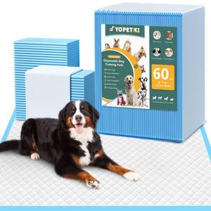 lot 9575 image: 60 Count Extra Large Dog Pee Pads 28 x 34, Super Absorbent X-Large Puppy Pads Disposable Dogs Training Pads, Quick Drying Leak-Proof Dog Potty Pads for Doggies Puppies