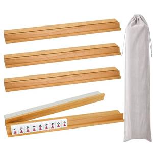 lot 9601 image: magic sewing machine 4PCS Wooden Mahjong Racks with Magnetic Pushers, 17.4 in Natural Wood American Mahjong Tile Rack Set, Modern Table Game Accessories for Mahjong Tiles��Natural,17.5